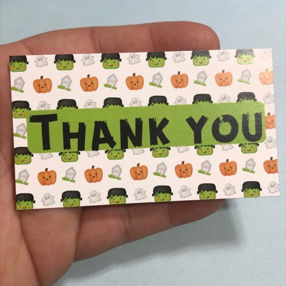 🎃 30 Halloween theme thank you cards 3 designs - Picture 6 of 8